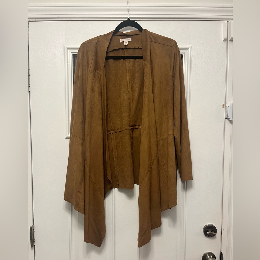 Faux suede cardigan